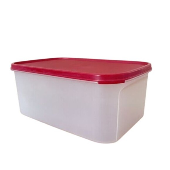 Tupperware Modular Mates Rectangular Container 18 cups 1609-2 RED Green Lid - Picture 1 of 3